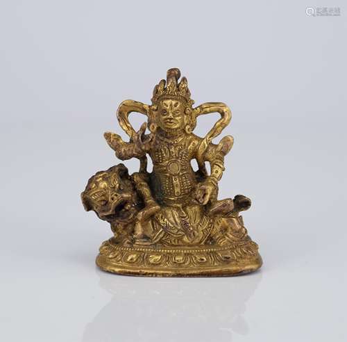 CHINESE BRONZE FIGURE OF JAMBHALA