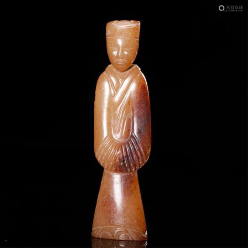 CHINESE ARCHAIC JADE FIGURINE