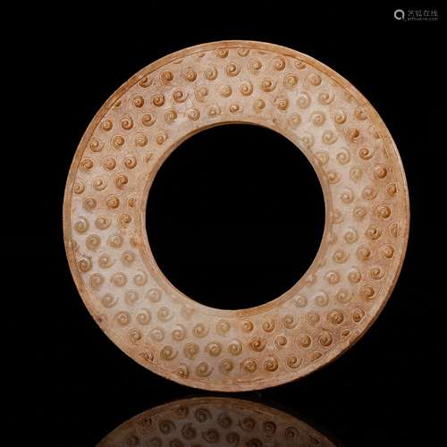 CHINESE ARCHAIC JADE BI DISK