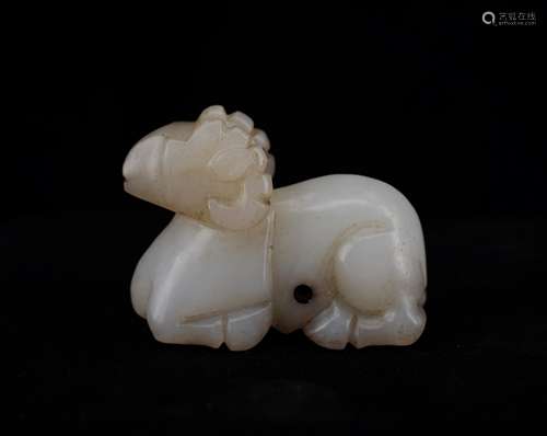 CHINESE ARCHAIC JADE RAM