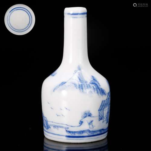 CHINESE BLUE AND WHITE SNUFF BOTTLE