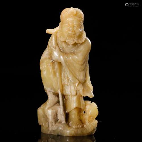 CHINESE SOAPSTONE CARVED LOHAN