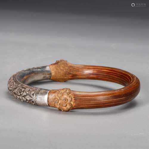 CHINESE BAMBOO AND SILVER BANGLE