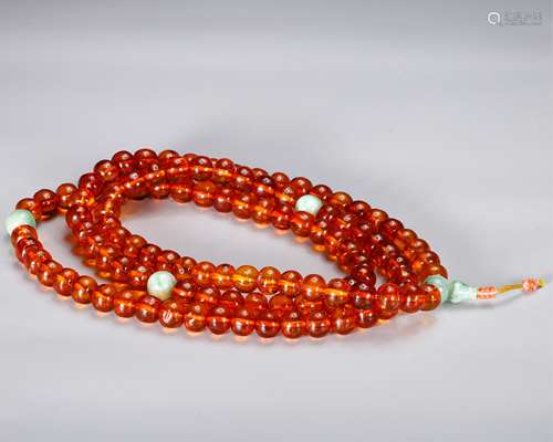 CHINESE AMBER BEADS NECKLACE