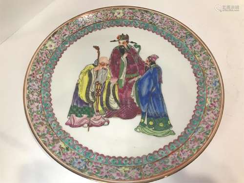 Chinese MinGuo Famille Rose Porcelain Plate