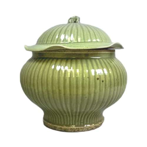 Chinese Yuan Dynasty LongQuan-Yao Celadon Jar and Lid