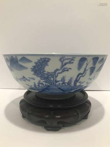 Chinese Qing Dynasty Vintage Blue and White Porcelain