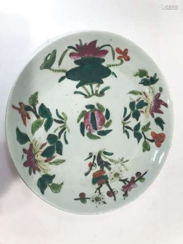 19th Century Chinese Famille Rose Porcelain Plate