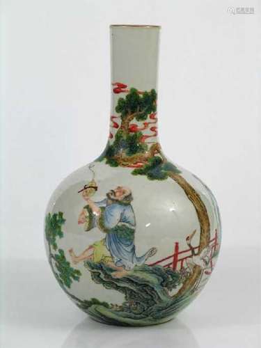 19th Century Chinese Famille Rose Porcelain Vase