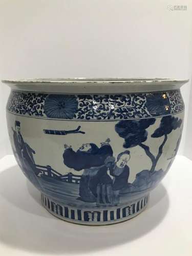 Chinese Qing Dynasty Vintage Blue and White Porcelain