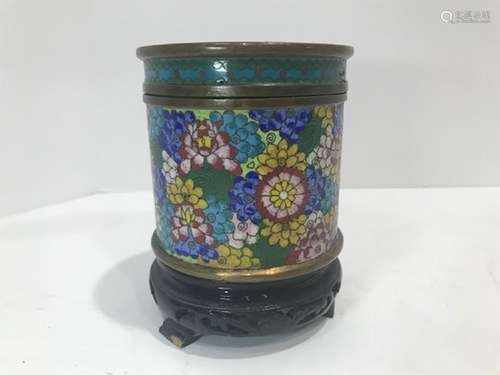 Chinese Late Qing Dynasty Cloisonne Jar