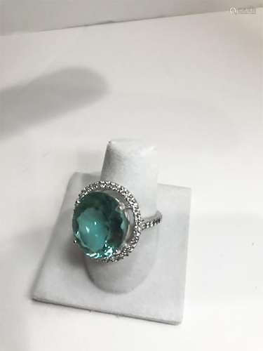 13.2 ct Oval Antique Cut Aquamarine