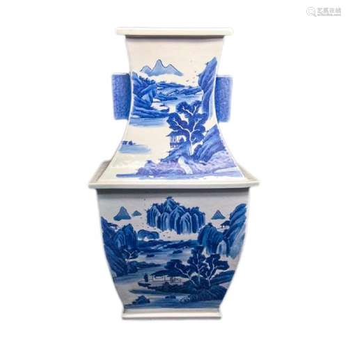 Chinese Kangxi Style Blue and White Vase