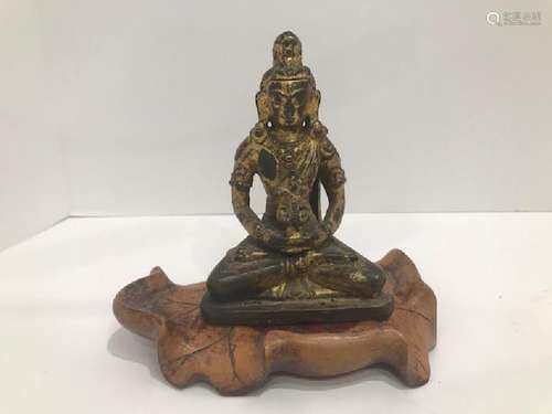 Chinese Ming Dynasty Bronze Gilt Buddha Statue