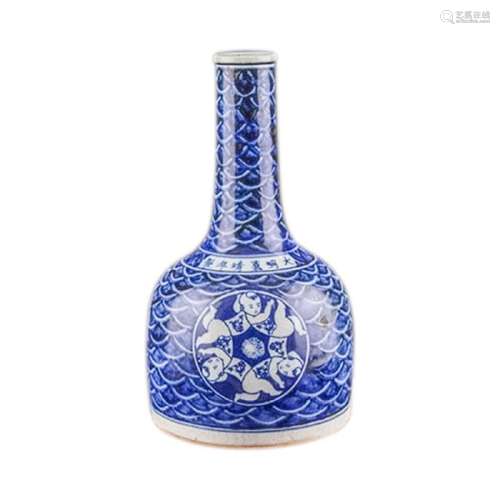 Ming Dynasty Jiajing Blue and White Mallet Shaped Vase