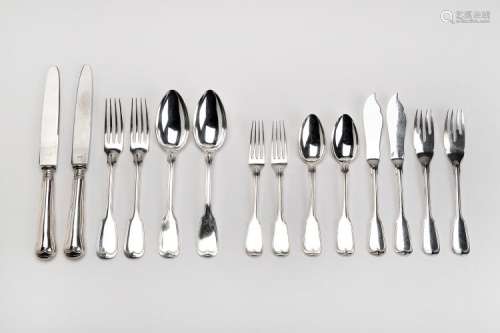 A German silver collection of flatware