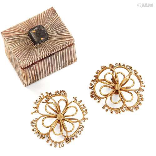 LINE VAUTRIN (1913-1997) Paire de clips d'oreilles 