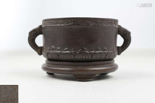 QIANLONG NIANZHI MARK BRONZE CENSER