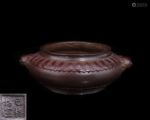 A COPPER CENSER WITH BAGEFANGXUAN MARK
