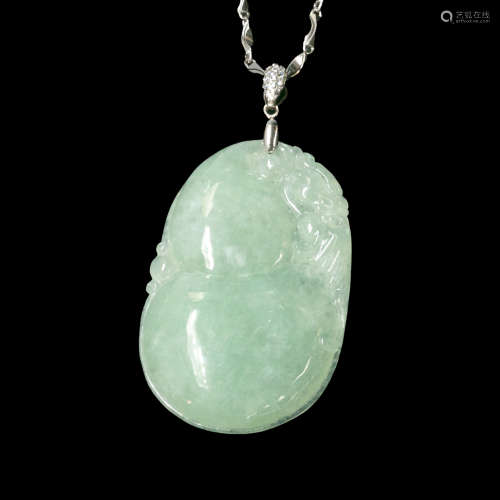 RUYI JADE PENDANT WITH SILVER NECKLACE