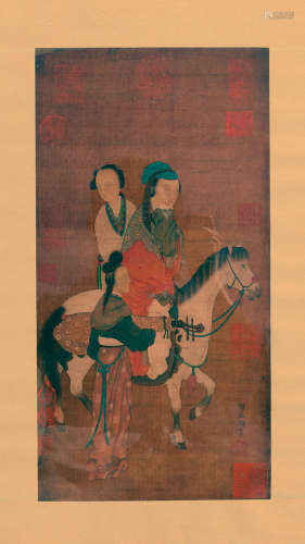Attributed to Zhao Menghu ( Chinese silk painting )