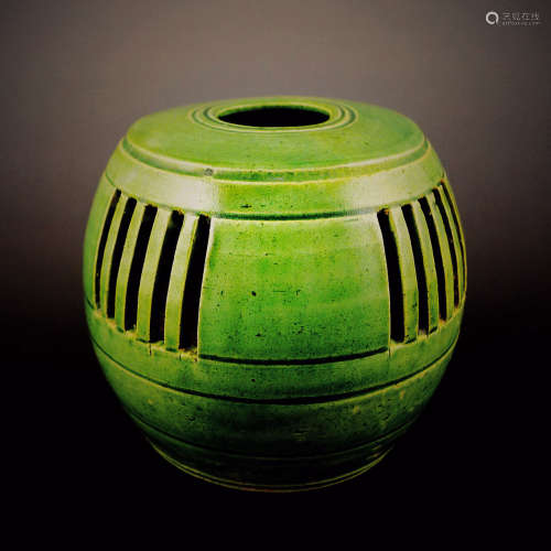 Tang Dynasty green glaze hollow Insense Burner