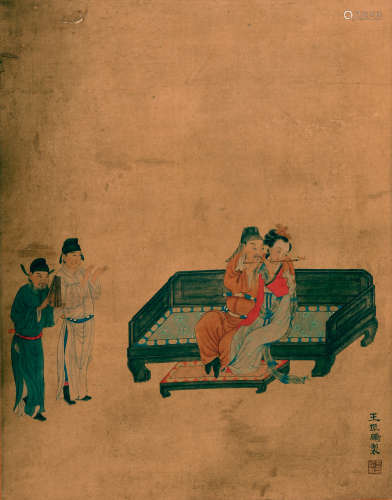 Attributed to Wang Zhenpeng (CHINESE SCROLL PAINTING )