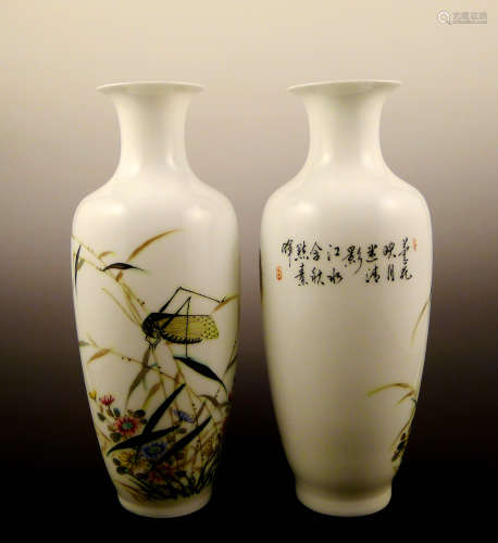 A Pair of Pastel Vase Made By Yucen Liu