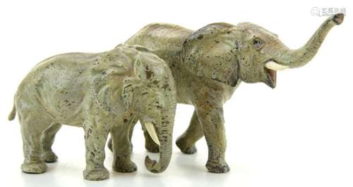 Two Vienna bronzes of elephants