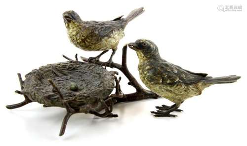 A Vienna bronze of a nest of birds