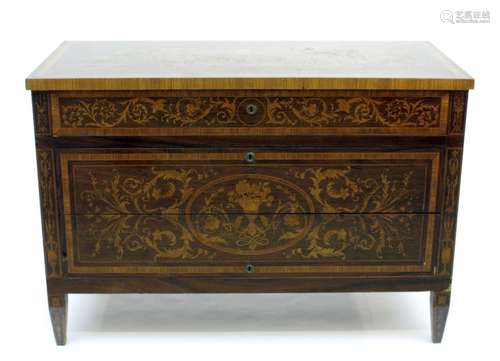 A Louis XVI style chest of drawers