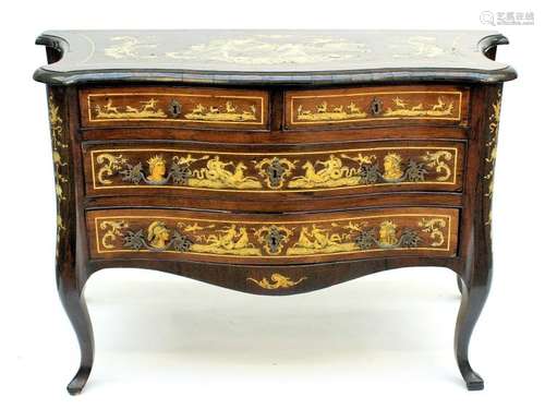 A Louis XV style chest of drawers