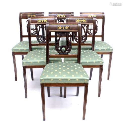 A set of six Empire style dining chairs