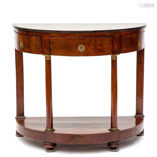 A demilune console table