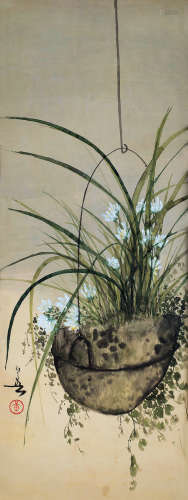 黄幻吾（1906～1985） 兰花 镜框 设色纸本