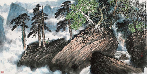 林丰俗（1939～2017） 山水 镜框 设色纸本