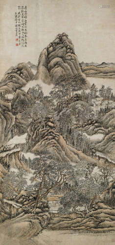 方士庶（1692～1751） 1748年作 层山叠嶂 立轴 设色纸本