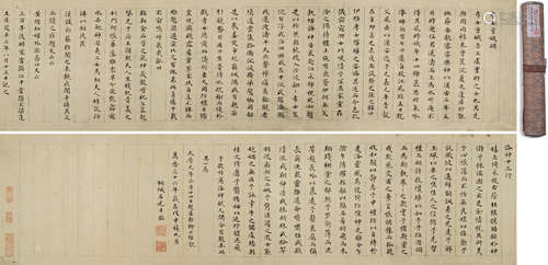 左光斗（1575～1626） 1608年作 书法 手卷 设色纸本