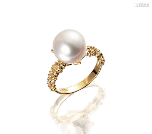 珍珠 配 钻石 戒指
