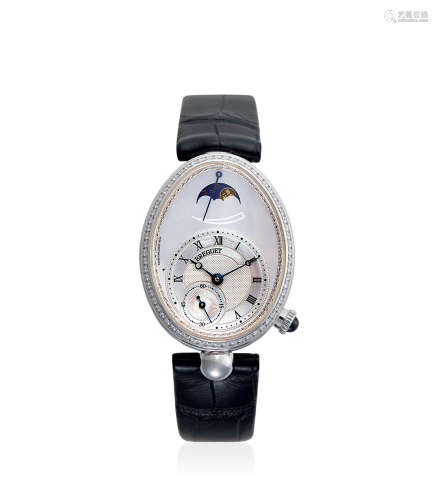 宝玑那不勒斯皇后系列18K白金镶钻配备月相功能女装腕表