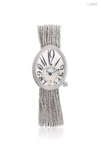 宝玑那不勒斯皇后系列18K白金镶钻链带腕表