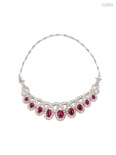 A Ruby and Diamond Necklace