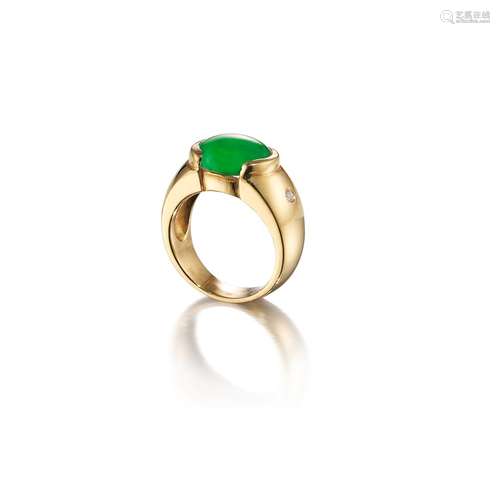 A Jadeite and Diamond Ring