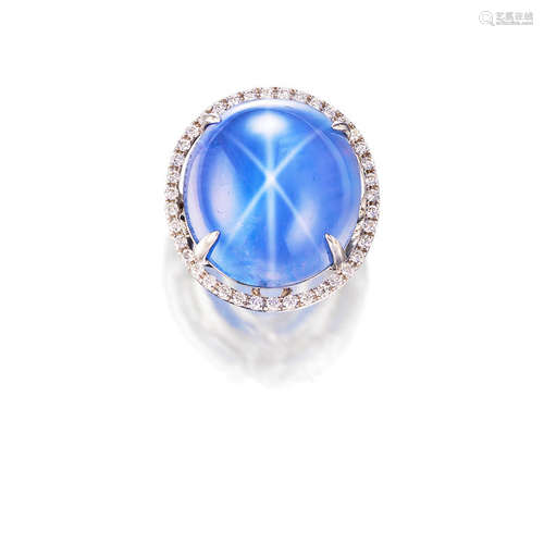 A Star Sapphire and Diamond Ring, by Alexander Laut