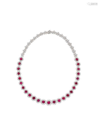 A Ruby and Diamond Necklace