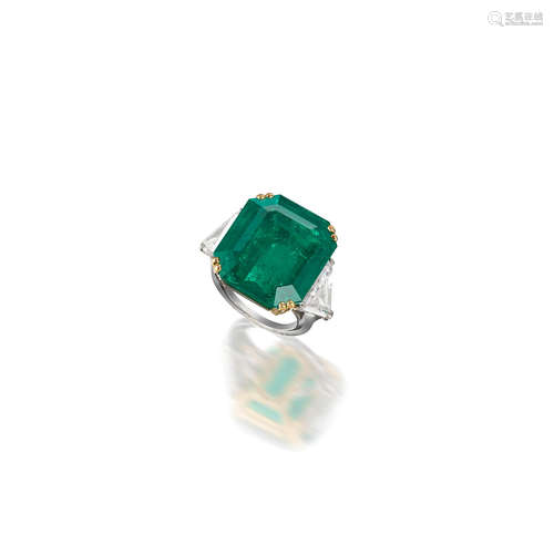 An Impressive Emerald and Diamond Ring, by Harry Winston