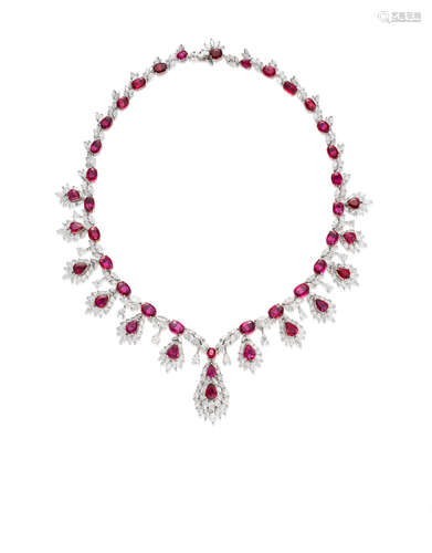 A Ruby and Diamond Necklace