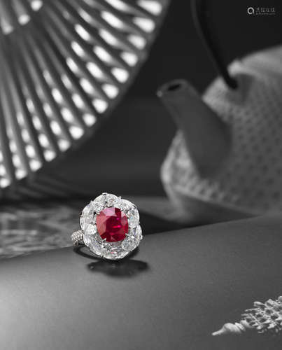 A Ruby and Diamond Ring