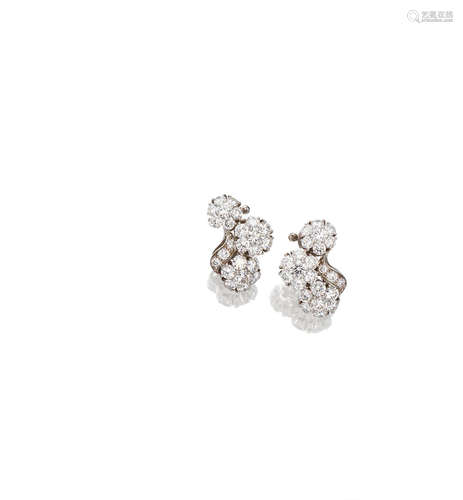 A Pair of Diamond Earrings, by Van Cleef and Arpels