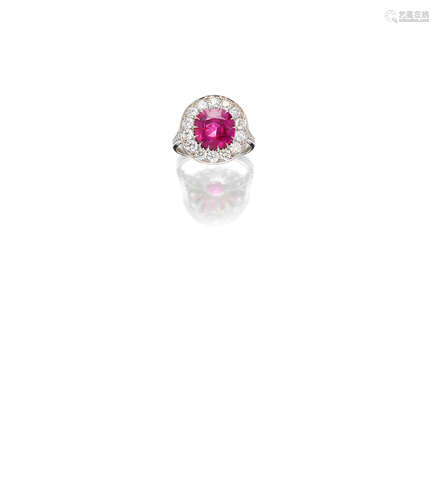 A Ruby and Diamond Ring